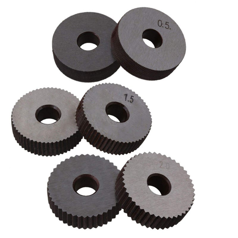 CNBTR 0.5mm 1.5mm 2mm Pitch Single Wheel with 1.0mm Pitch Straight Linear Knurling Tool Set of 7 - Image 2